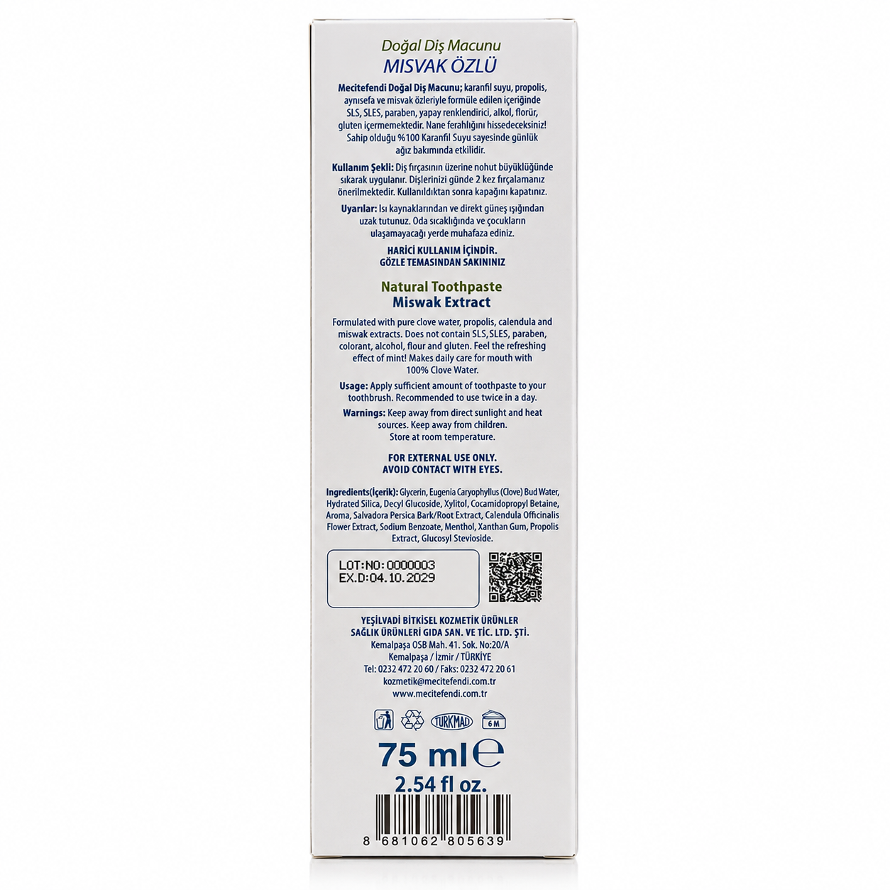 Miswak Extract Natural Toothpaste
