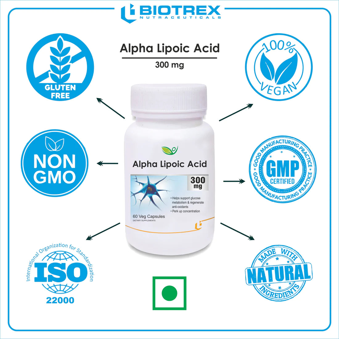 Alpha Lipoic Acid 300mg - 60 Capsules