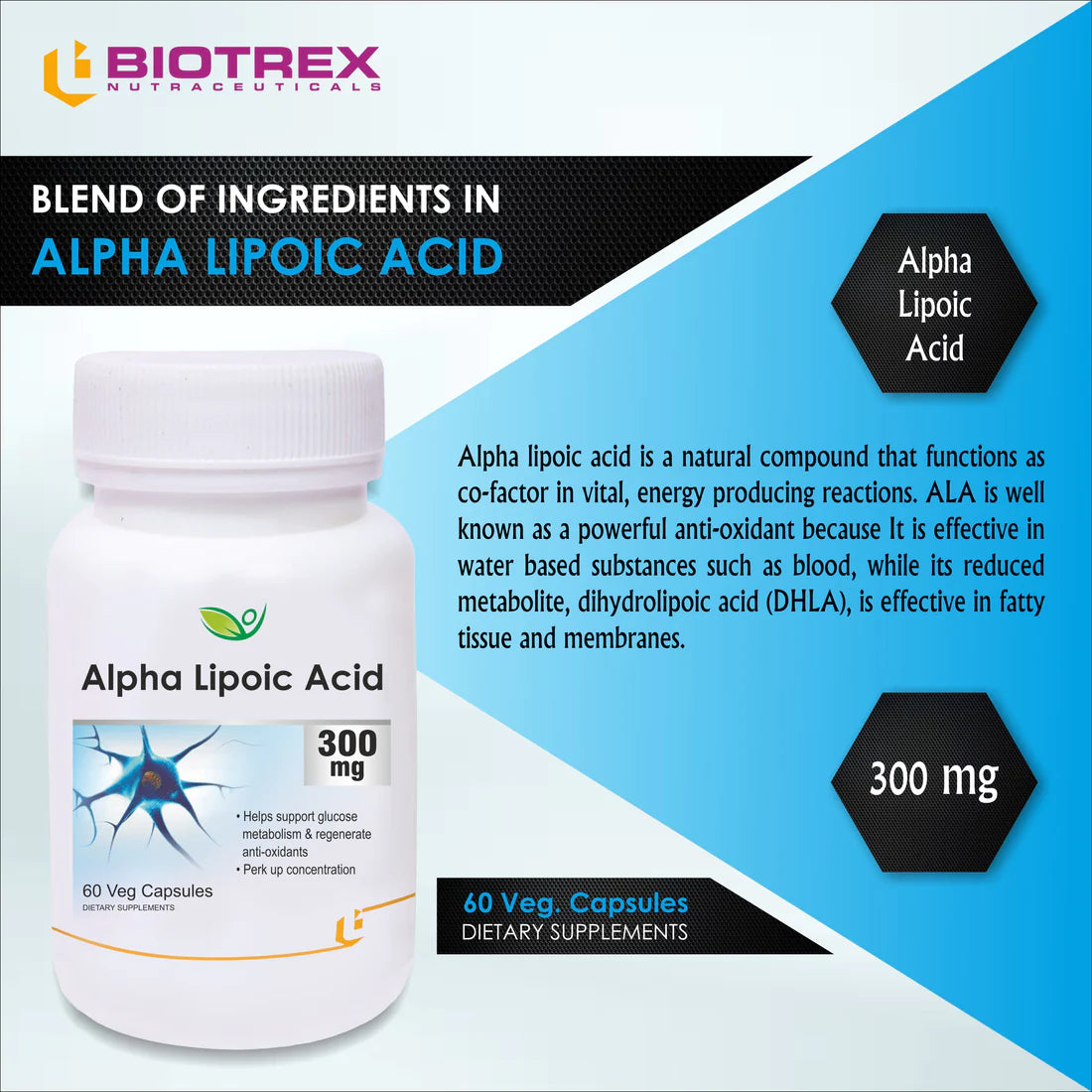 Alpha Lipoic Acid 300mg - 60 Capsules