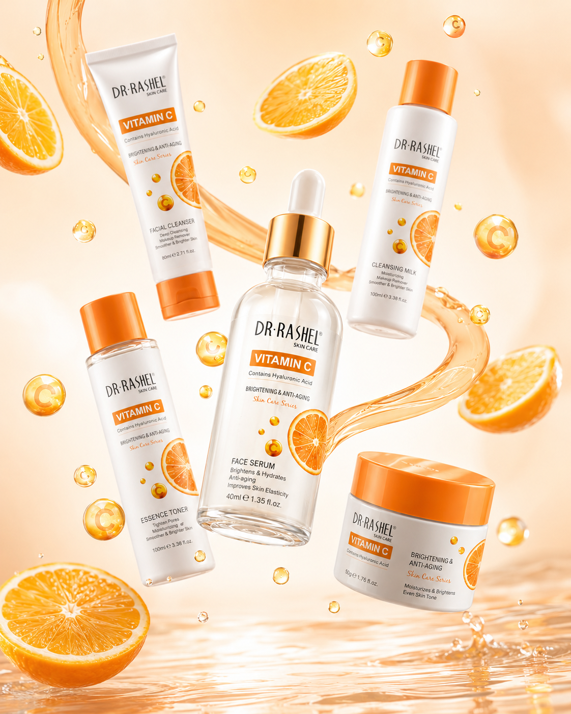 Vitamin C Brightening & Anti-Aging 5-Piece Skincare Set