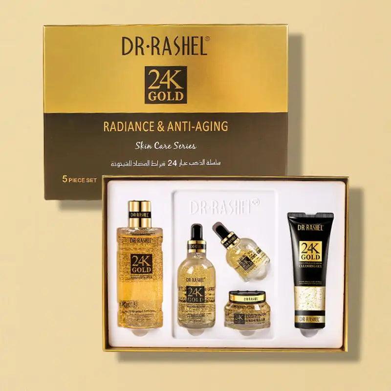 24K Gold Radiance & Anti-Aging Skin Care Series – 5-in-1 Set