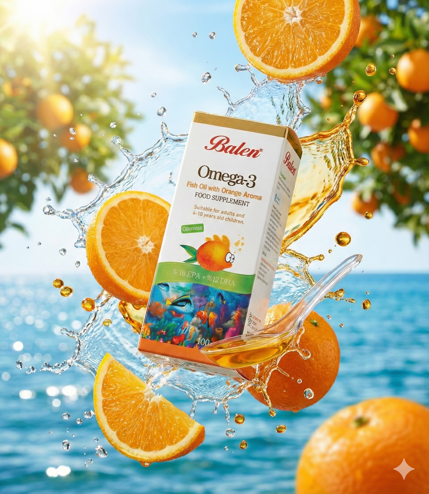 Omega-3 Fish Oil with Orange Flavour 100ml – Liquid EPA & DHA Supplement