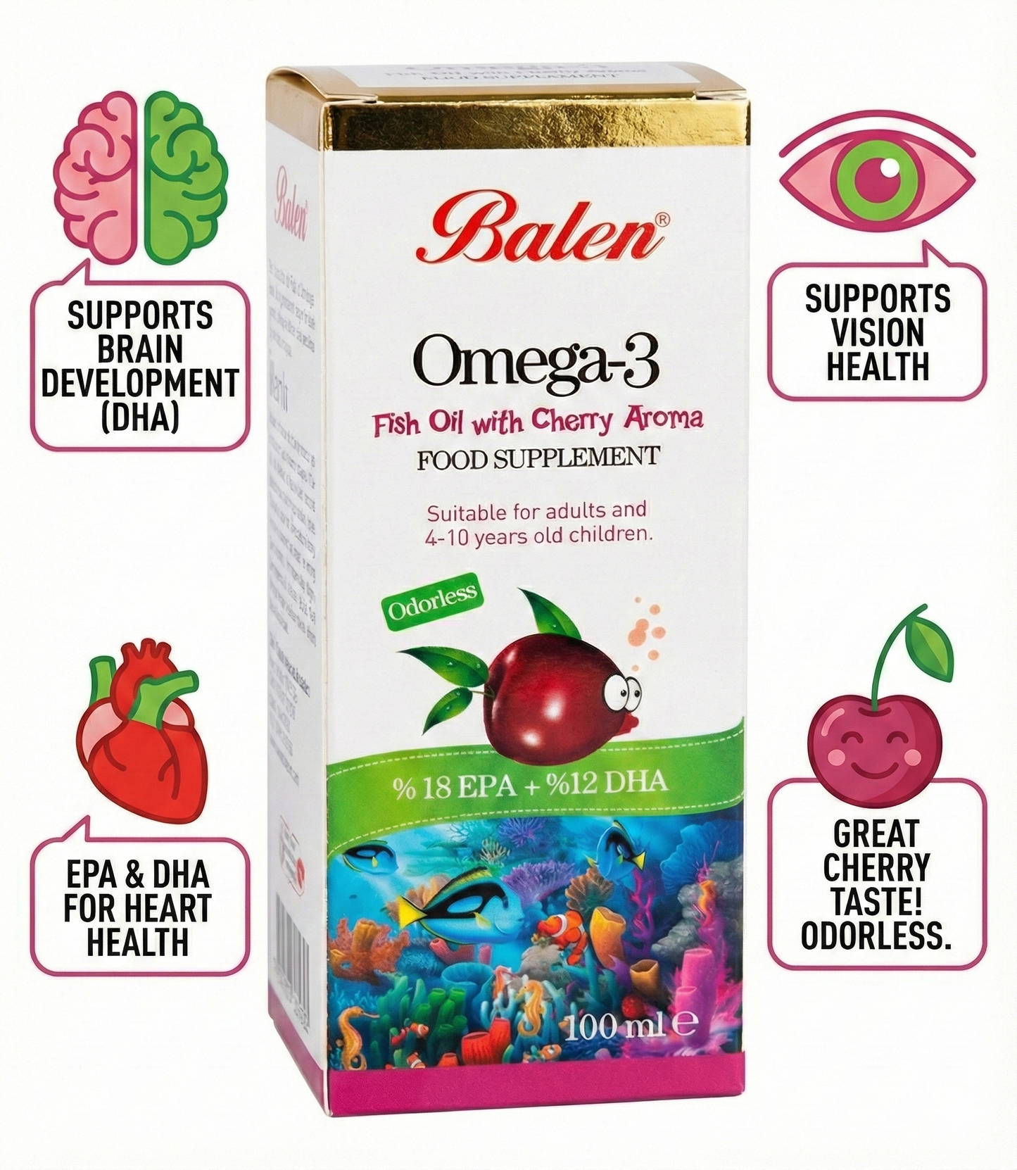 Omega-3 Fish Oil with Orange Flavour 100ml – Liquid EPA & DHA Supplement