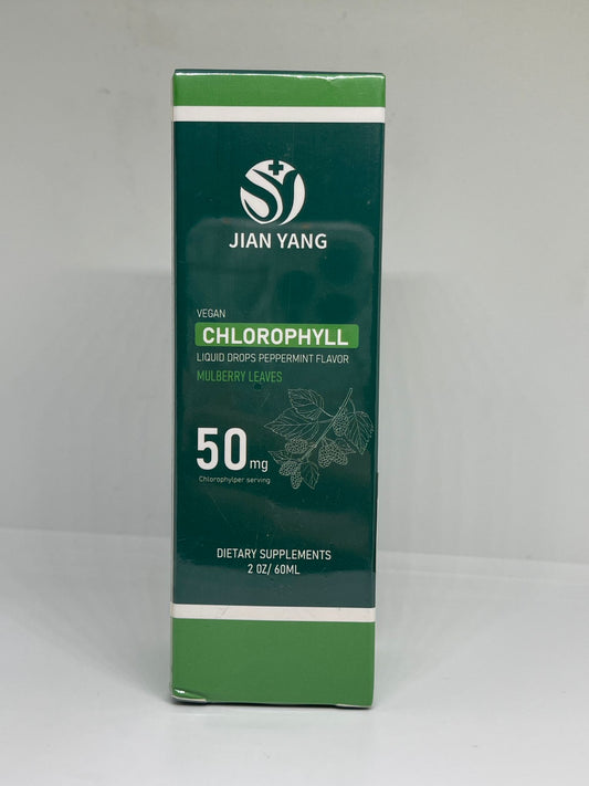 Gouttes liquides de chlorophylle