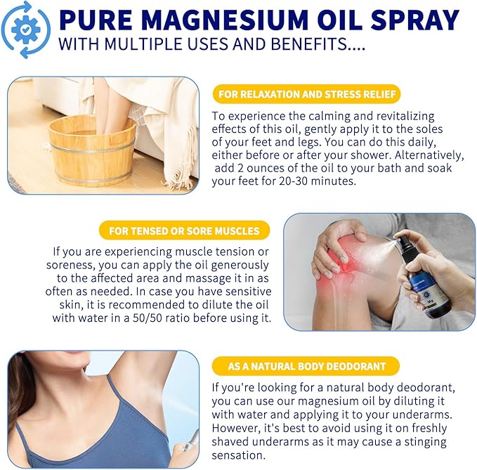 100% Organic Natural Magnesium Oil Spray(60ml)