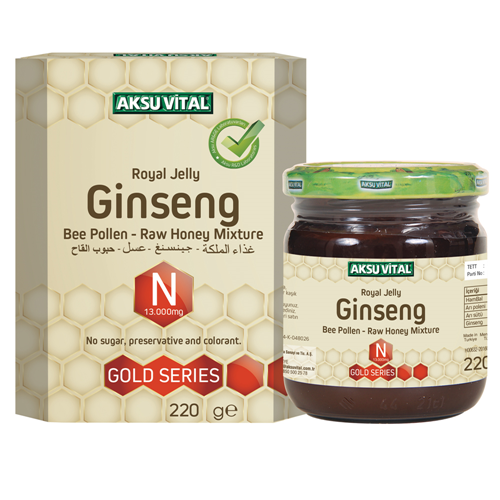 Königlicher Honig, Pollen, Ginseng-Honig-Mischung (Paste in normaler Dosierung)